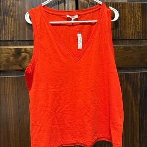 Madewell Bright Red V-Neck Tank Top
